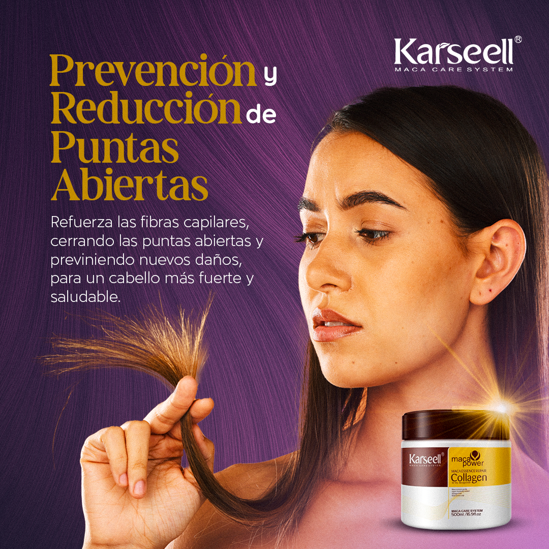 🔥 ¡Dile adiós al cabello seco y quebradizo y luce un pelo de salón en casa! ✨ MASCARILLA CAPILAR KARSEELL 300ml + OIL 60ml