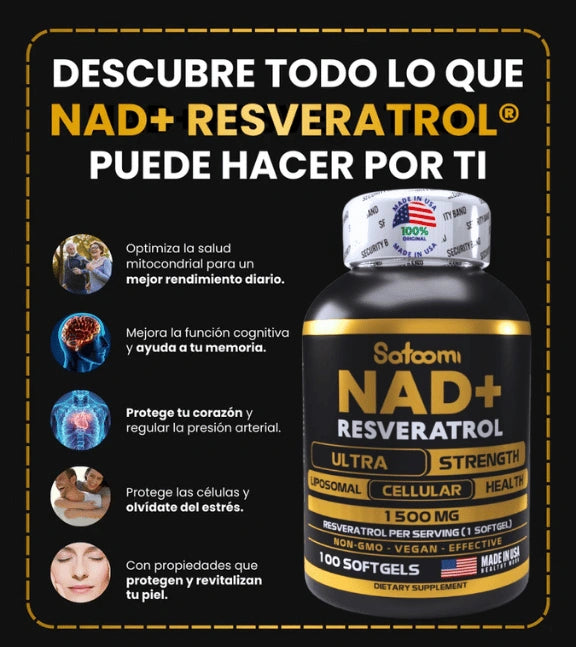 Restaura tua Juventud y Energía en Solo 7 Dias ”Con NAD+ & Resveratrol: El combo natural más poderoso para longevidad, enfoque mental y vitalidad total ¡Con Garantía o No Pagas!