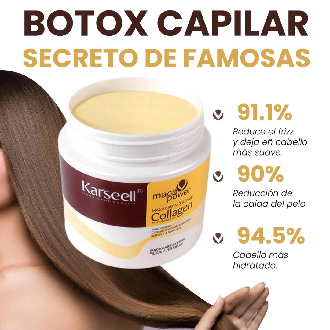🔥 ¡Dile adiós al cabello seco y quebradizo y luce un pelo de salón en casa! ✨ MASCARILLA CAPILAR KARSEELL 300ml + OIL 60ml