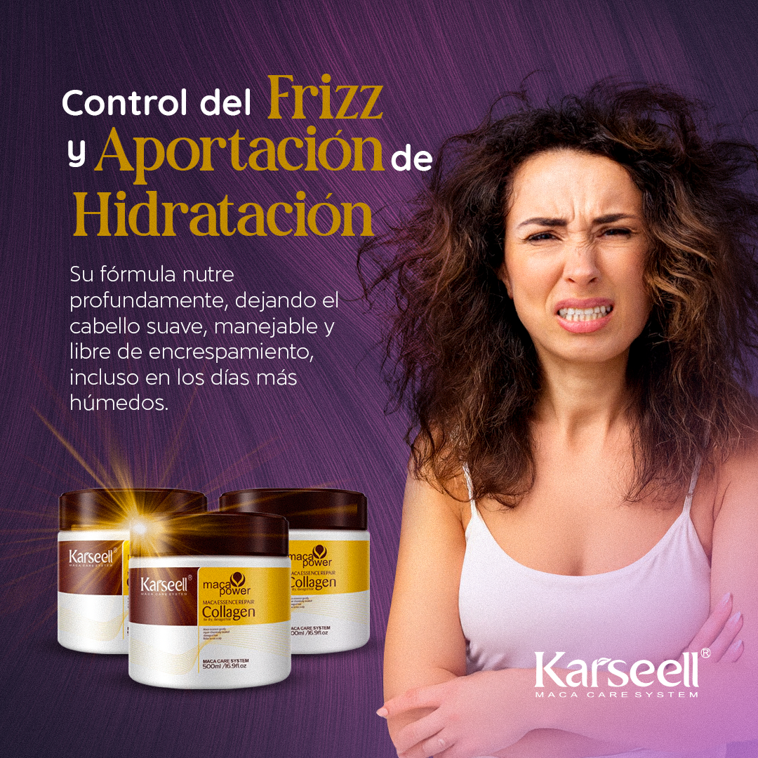 🔥 ¡Dile adiós al cabello seco y quebradizo y luce un pelo de salón en casa! ✨ MASCARILLA CAPILAR KARSEELL 300ml + OIL 60ml